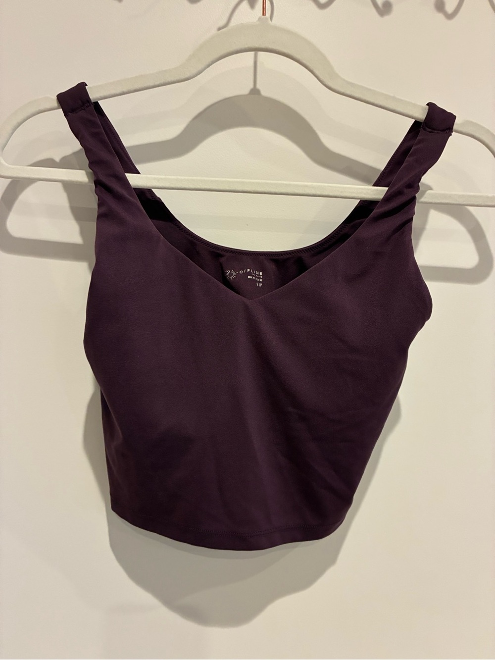 aerie Sleeveless V-Neck Crop Tank - Plum